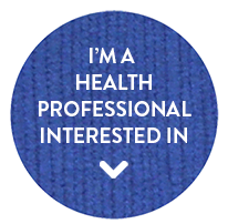 Circle drop down menus with words I'm a health professional interested in